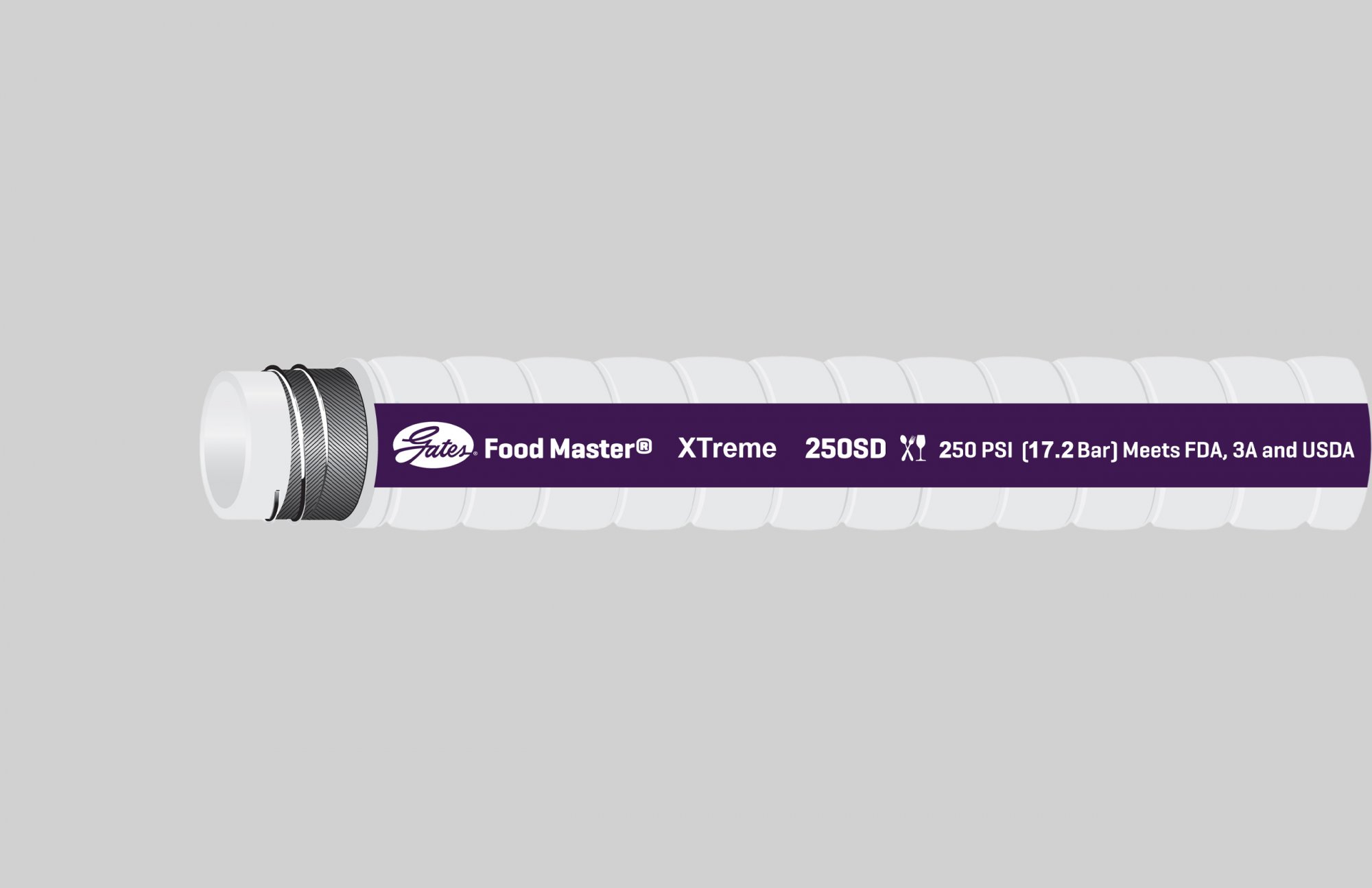 Food Master XTreme 250SD Cr - White & Gray Food Hose - Image 2